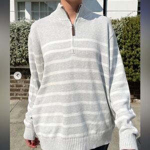 Brandy Melville Grey Aleah Stripe Sweater